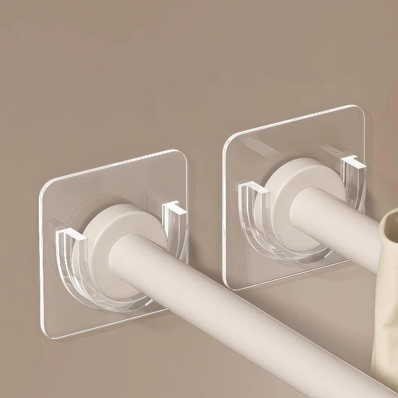 Curtain Rods - N$ 4 stuks transparante, zelfklevende gordijnroedebeugels,