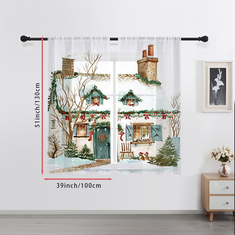 2 stuks kerstgordijnen voor de - Curtain Rods recensie en prijs